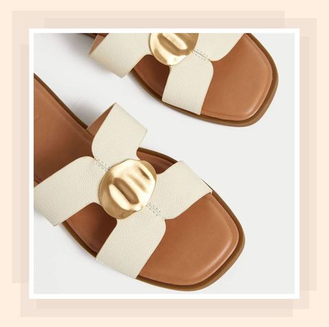 cream and gold sandals from marks and spencer