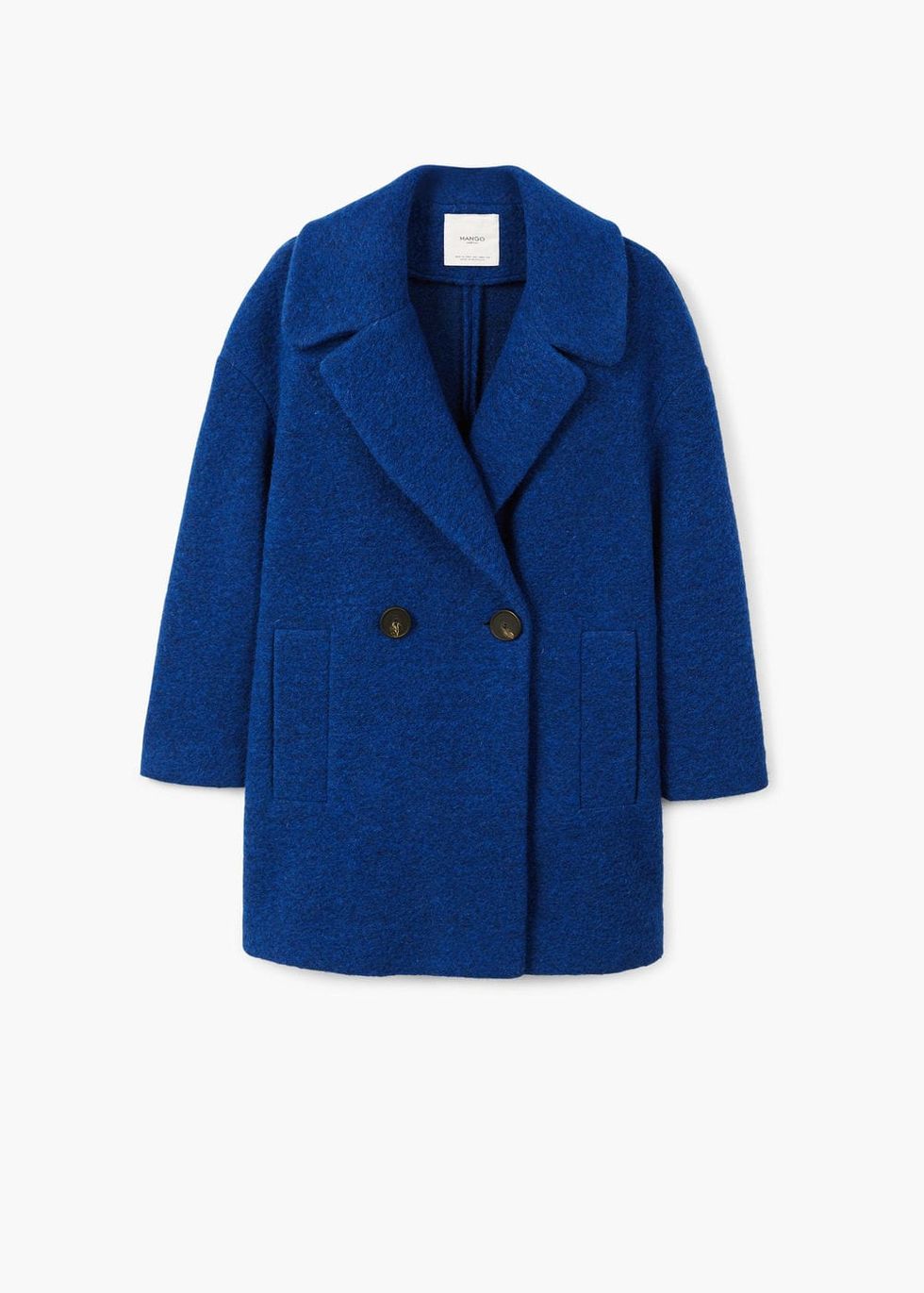 Clothing, Cobalt blue, Blue, Outerwear, Electric blue, Sleeve, Jacket, Coat, Collar, Button, 