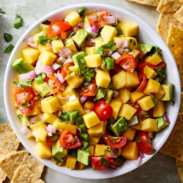 chopped mango, tomatoes, avocado, and jalapeno