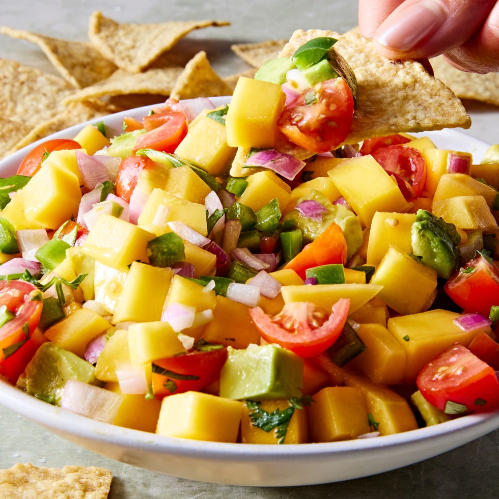 chopped mango, tomatoes, avocado, and jalapeno