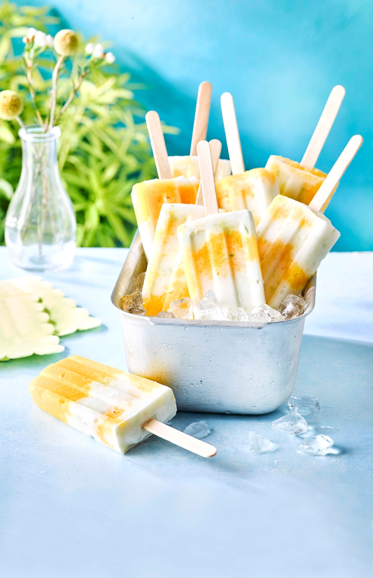 Mango, Lime and Coconut Popsicles