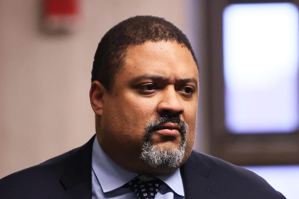 alvin bragg standing in a courtroom