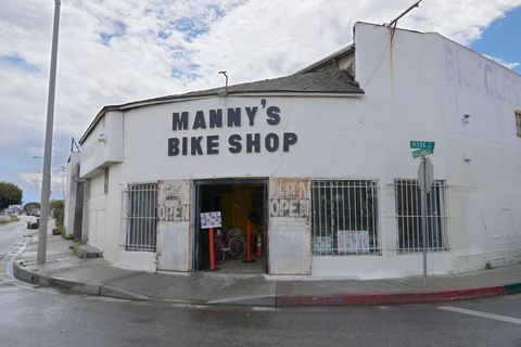 Manny's bike shop in Los Angeles, California photographed in April 2020.