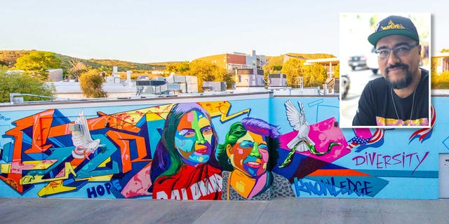 los angeles mural by man one
