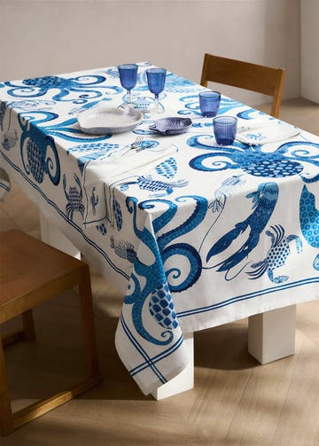mantel lino estampado marino