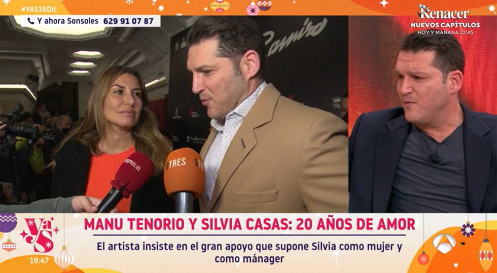 el cantante en el plato de antena 3
