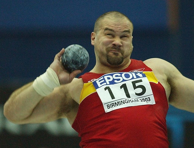 manuel martinez of spain in action during the mens shot putt