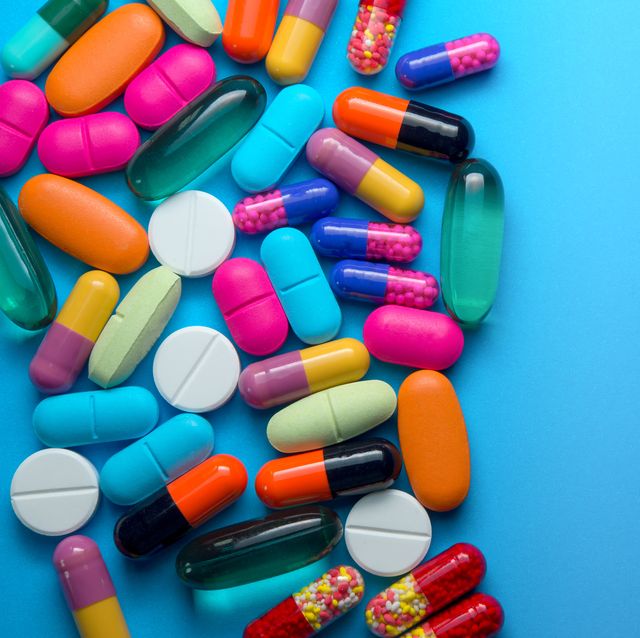 Many colorful pills