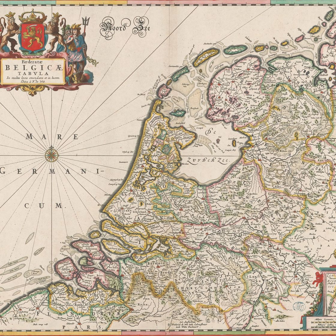 kaart van de republiek der zeven verenigde nederlanden