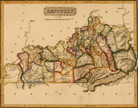 mapa de kentucky, 1817