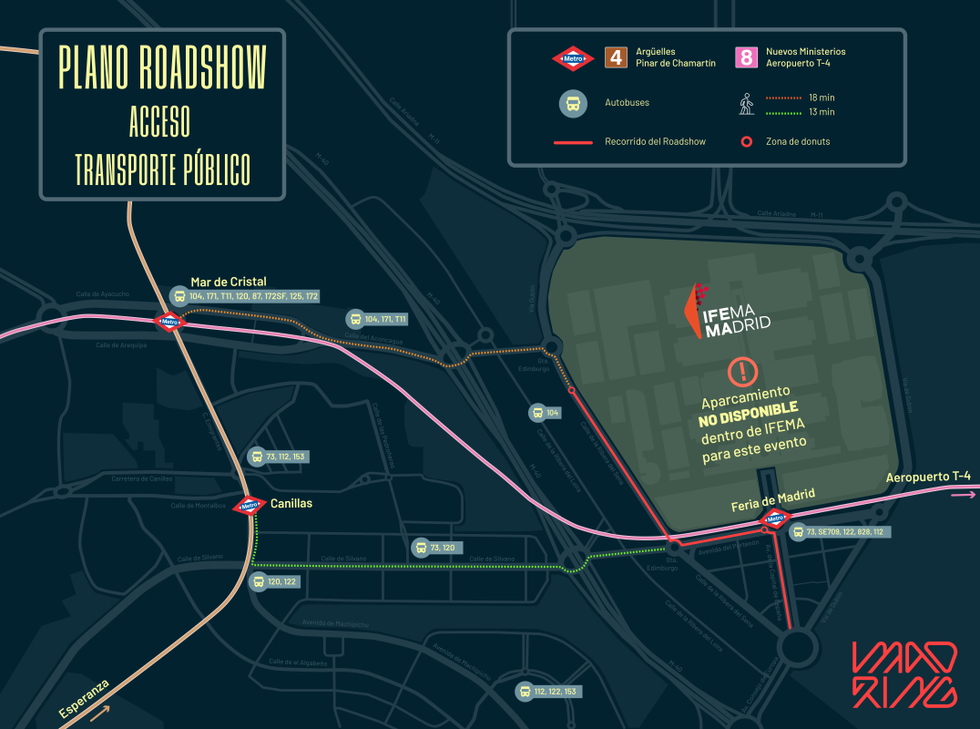 map indicating public transport access for an event map indicating public transport access for an event