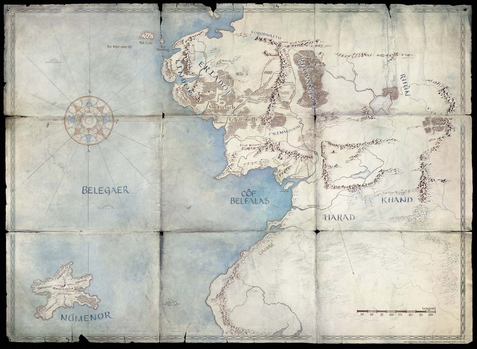Mapa Tierra Media númenor