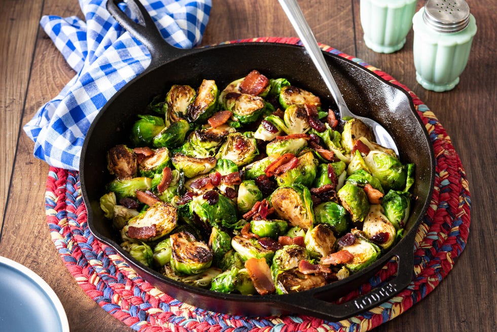 Cast Iron Skillet Brussels Sprouts Bacon Pizza