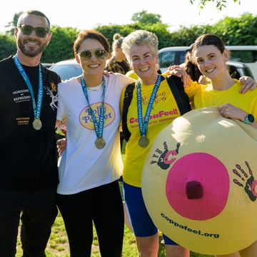 matt willis, emma willis, maxine laceby and darcy laceby at absolute collagen x coppafeel map my baps charity walk