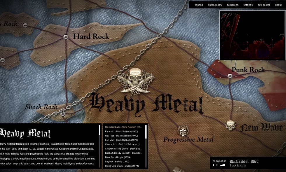 Map of Metal homepage