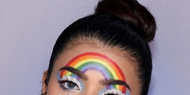 Cómo maquillar los ojos con sombras estilo arcoíris