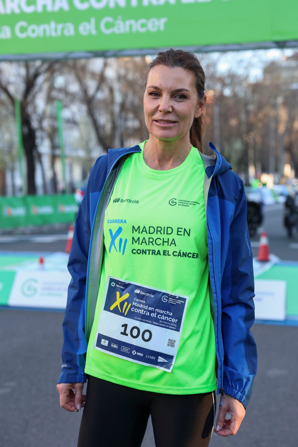 model mar flores attending madrid en marcha contra el cancer race in madrid on sunday, 30 march 2025