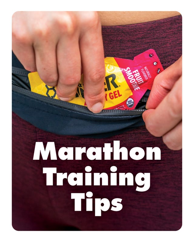 runner reaching for mid run carbs