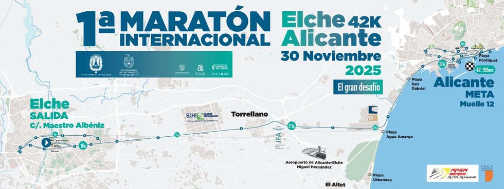 el recorrido del primer maratón elche alicante
