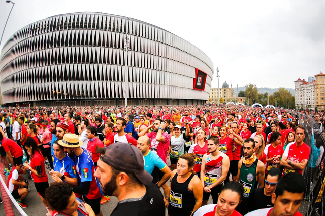 salida del maratón nocturno de bilbao 2021