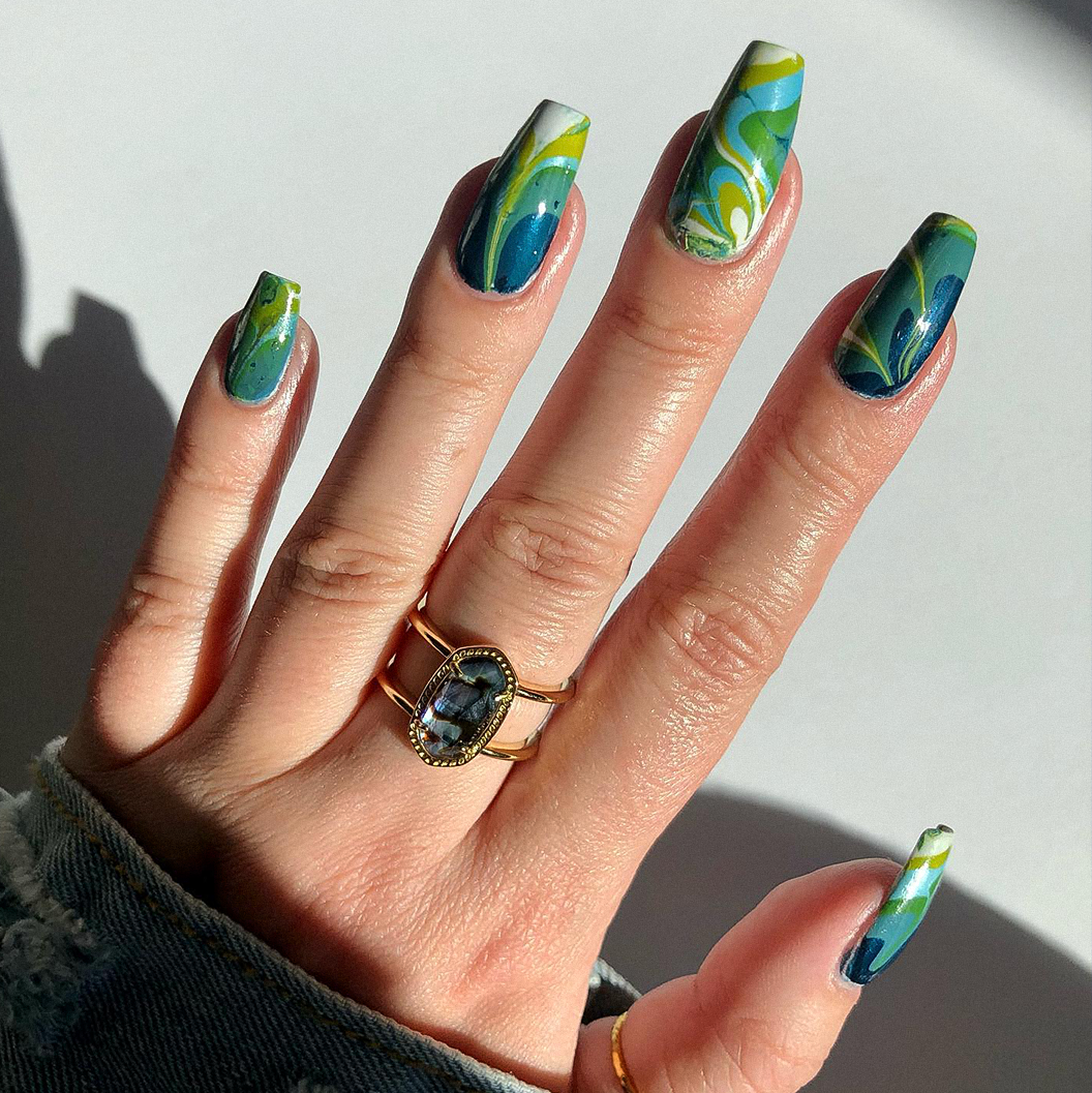 How to DIY Water Marble Nails at Home, Step By Step in 2023