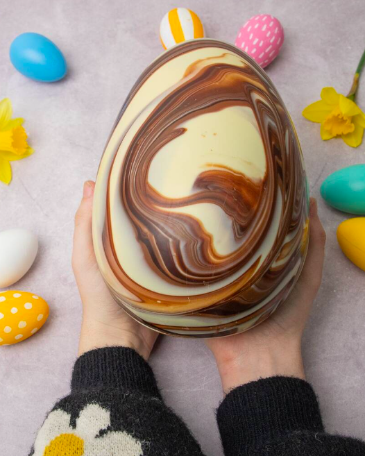 giant marbled chocolate easter egg
