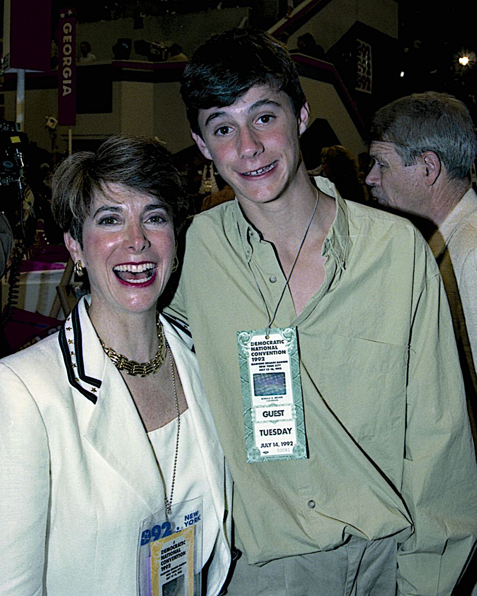 Congresswoman Marjorie Margolies and her son Marc Mezvinsky at the Democratic Convention