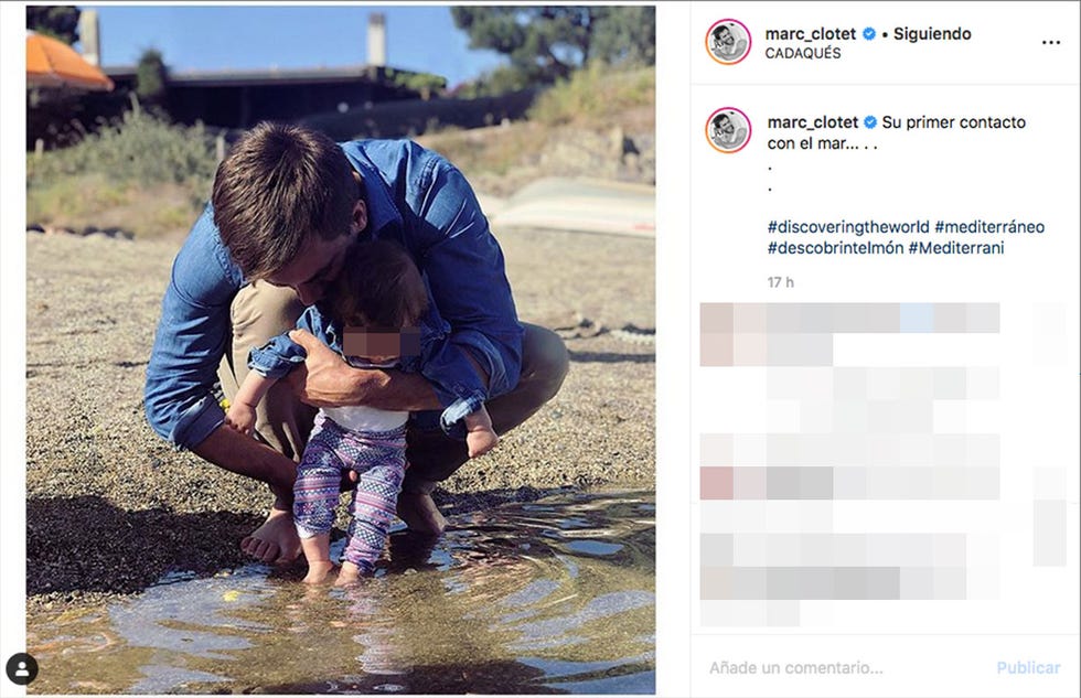 Marc Clotet comparte el primer baño en el mar de su hija Lía