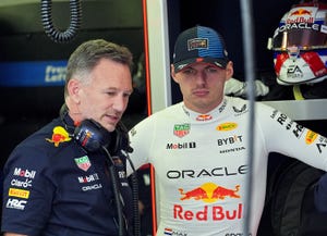 christian horner con max vertstappen en red bull f1