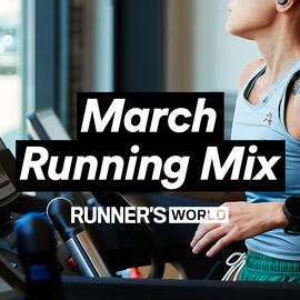 advertisement for a march running playlist on a treadmill advertisement for a march running playlist on a treadmill