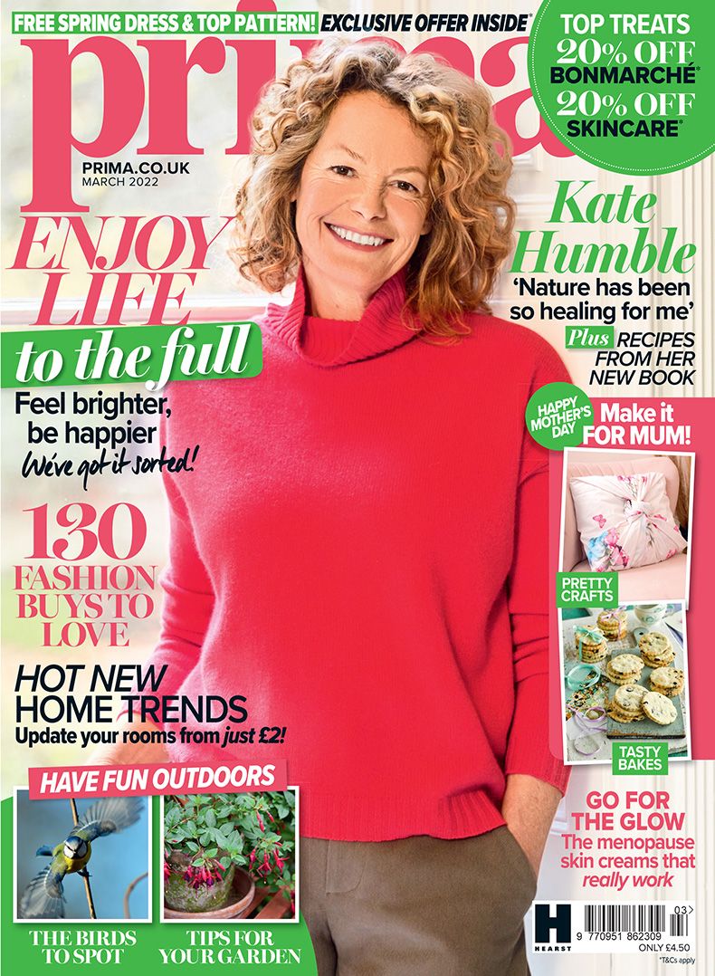 Kate Humble is on the cover of the new March issue of Prima