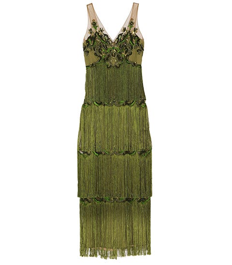Clothing, Dress, Day dress, Green, Cocktail dress, One-piece garment, Formal wear, Neck, Gown, A-line, 
