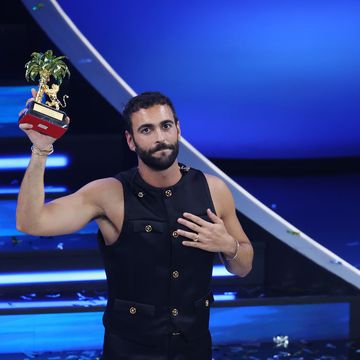 sanremo, italy february 11 marco mengoni with leone d’oro award is seen on stage during the 73rd sanremo music festival 2023 at teatro ariston on february 11, 2023 in sanremo, italy photo by daniele venturellidaniele venturelligetty images