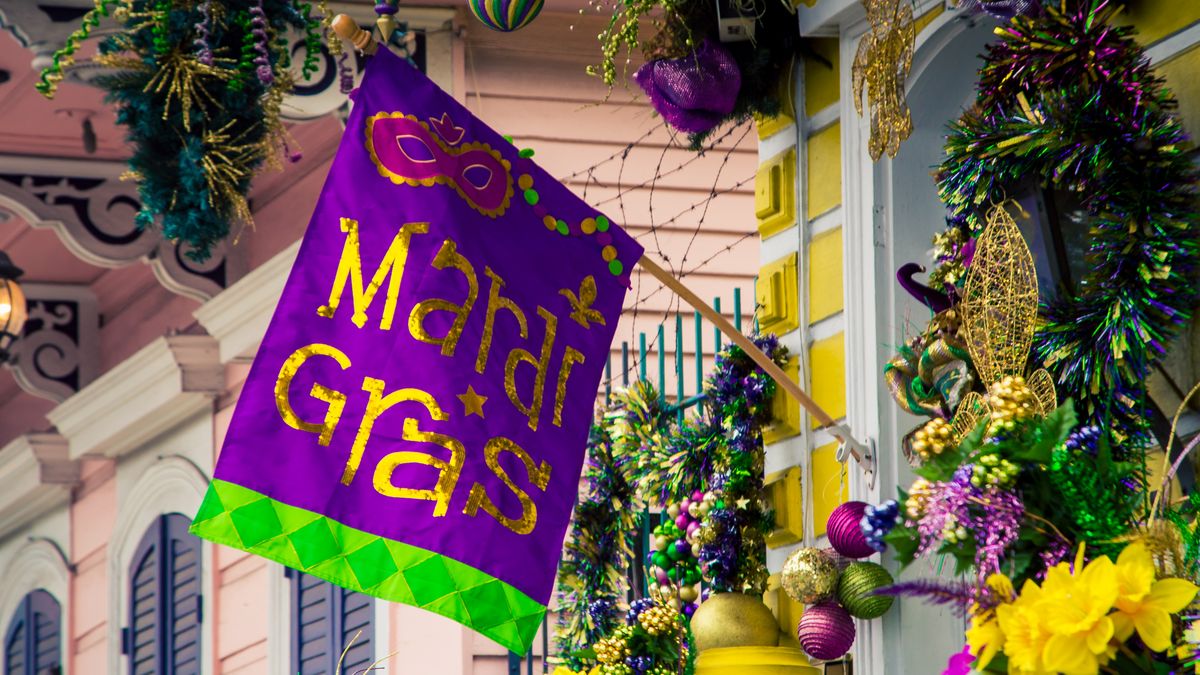 Mardi Gras Birthday Party Decorations Extra Large Purple Happy Birthday  Banner Backdrop for New Orleans Mardi Gras Carnival Birthday Masquerade