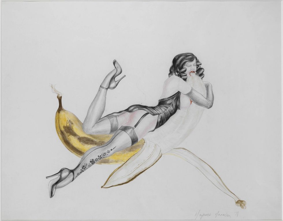 margaret harrison, banana woman, 1971