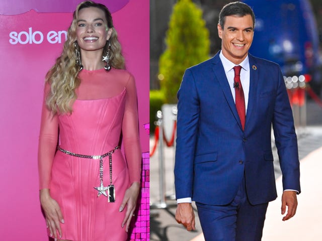 margot robbie y pedro sánchez