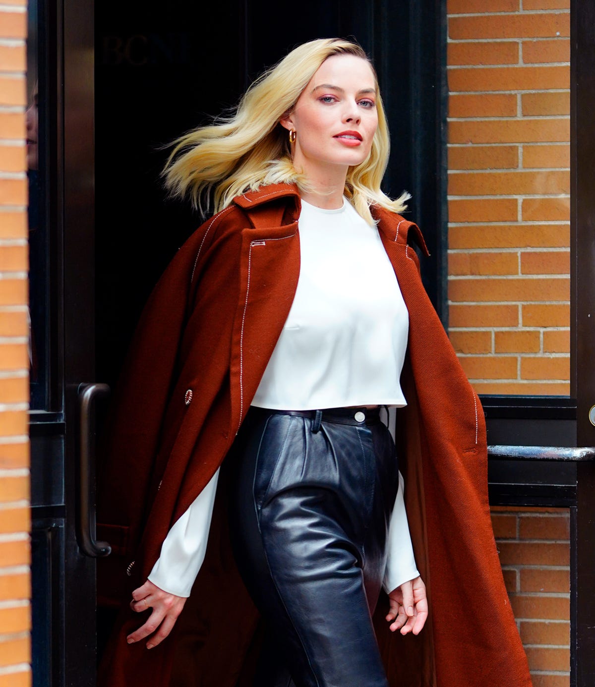 Margot Robbie Is Chic in Crop Top in Second Outing Since Son's Birth