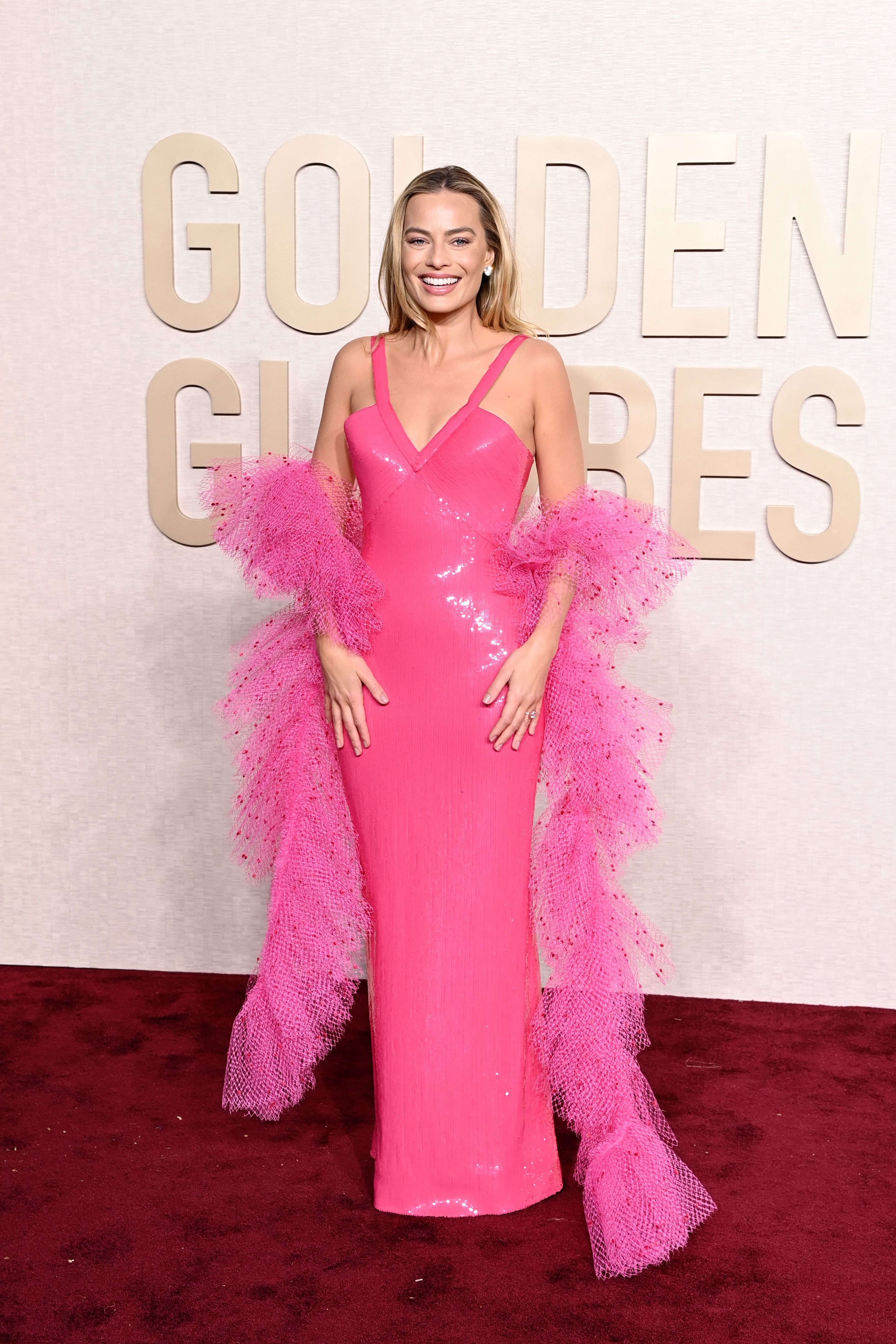 Margot Robbie Channels Barbie At London Premiere In Pink Dress