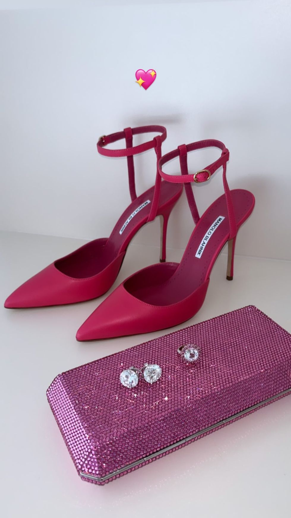 a pair of pink high heels