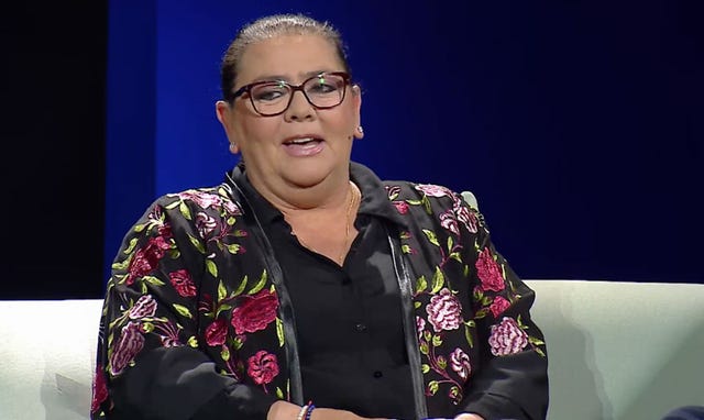 a woman wearing glasses