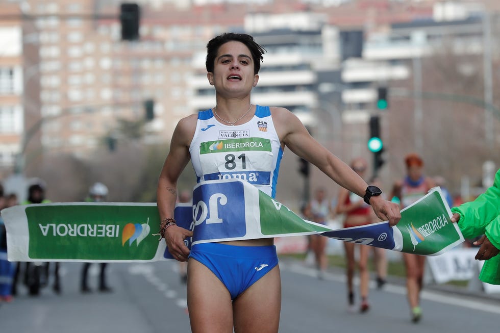 graf7260 pamplona, 13022022  maría pérez se proclama vencedora del campeonato de españa de marcha de 20 km en ruta en el iii gp nacional de marcha ciudadela de pamplona, este domingo en pamplona efevillar lópez