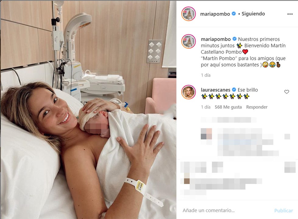 maría pombo en la cama del hospital junto a martín