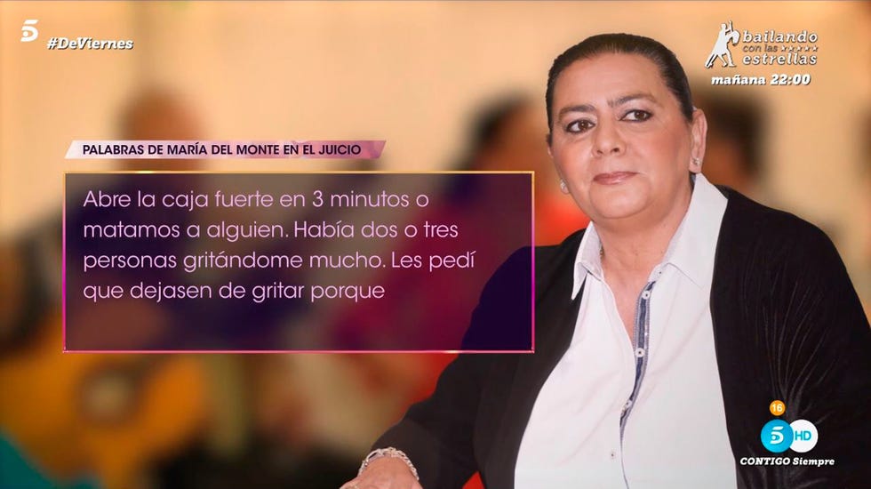 maria del monte telecinco declaracion