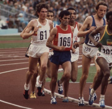 munich, west germany 1972 l r emiel puttemans, mariano haro competing in the mens 10,000 metres event at the 1972 summer olympics  the games of the xx olympiad, olympiastadion photo by tony triolo disney general entertainment content via getty images