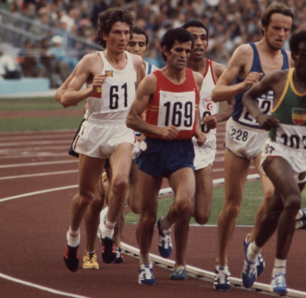 munich, west germany 1972 l r emiel puttemans, mariano haro competing in the mens 10,000 metres event at the 1972 summer olympics  the games of the xx olympiad, olympiastadion photo by tony triolo disney general entertainment content via getty images