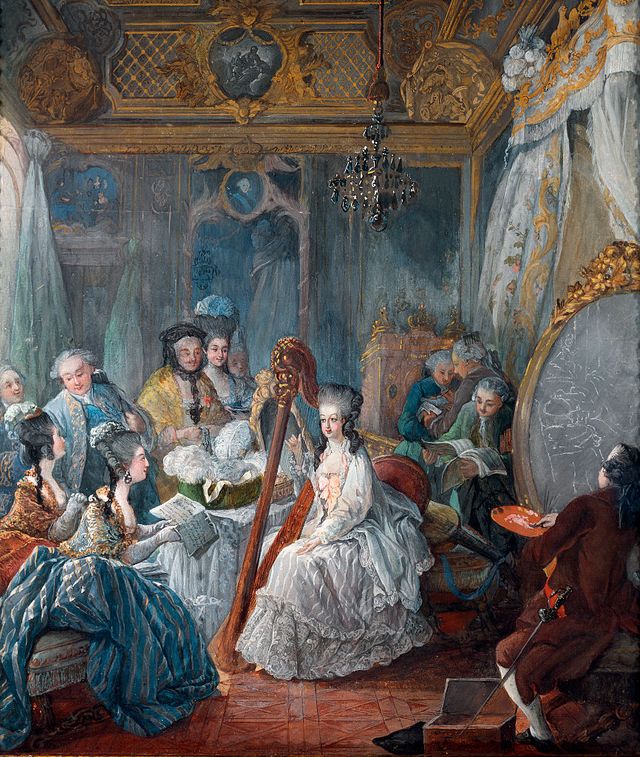 marie antoinette in her chamber at versailles in 1777