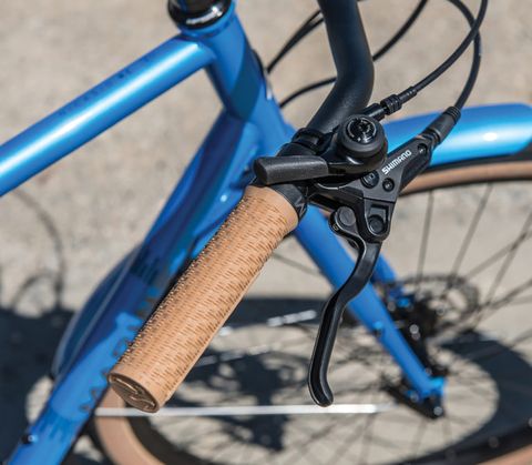 Bicycle wheel, Bicycle part, Bicycle, Bicycle tire, Bicycle drivetrain part, Bicycle frame, Vehicle, Road bicycle, Blue, Hybrid bicycle, 