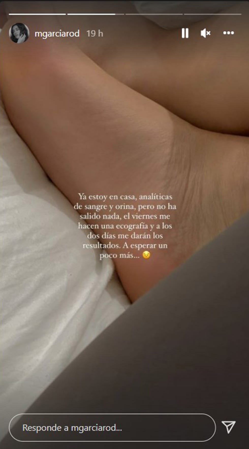 marina garcía, preocupada por su salud