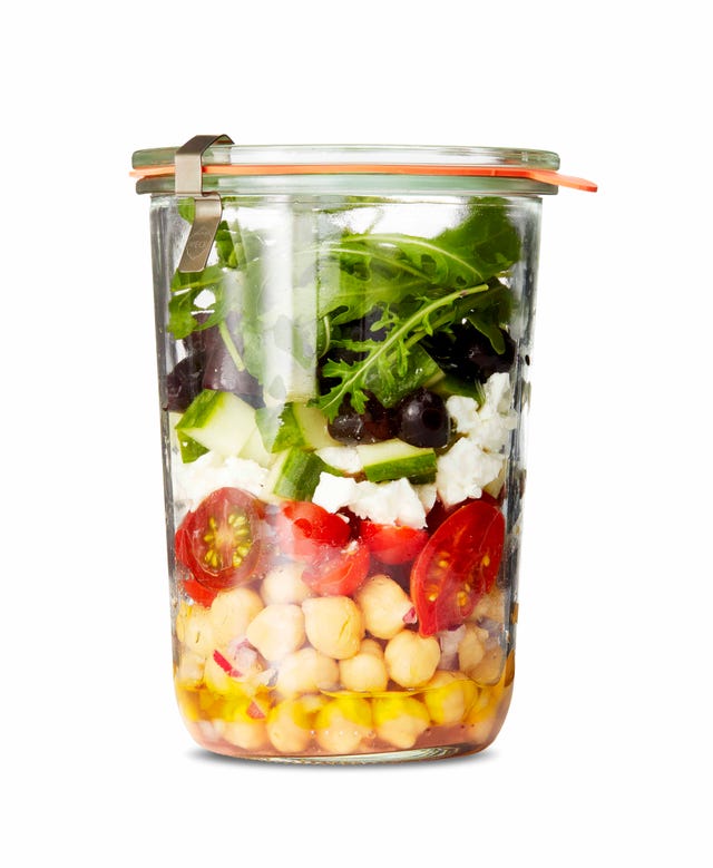 Greek Chickpea Mason Jar Salad