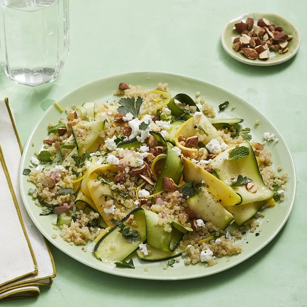 marinated summer squash salad with quinoa